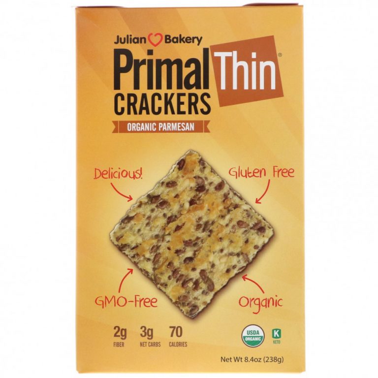 Julian Bakery, крекеры Primal Thin, органический пармезан, 238 г (8,4 унции)