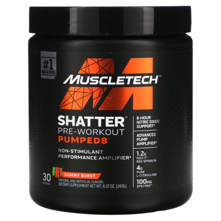 Muscletech, Shatter Pre-Workout Pumped8, Gummy Burst, 8,57 унций (243 г)