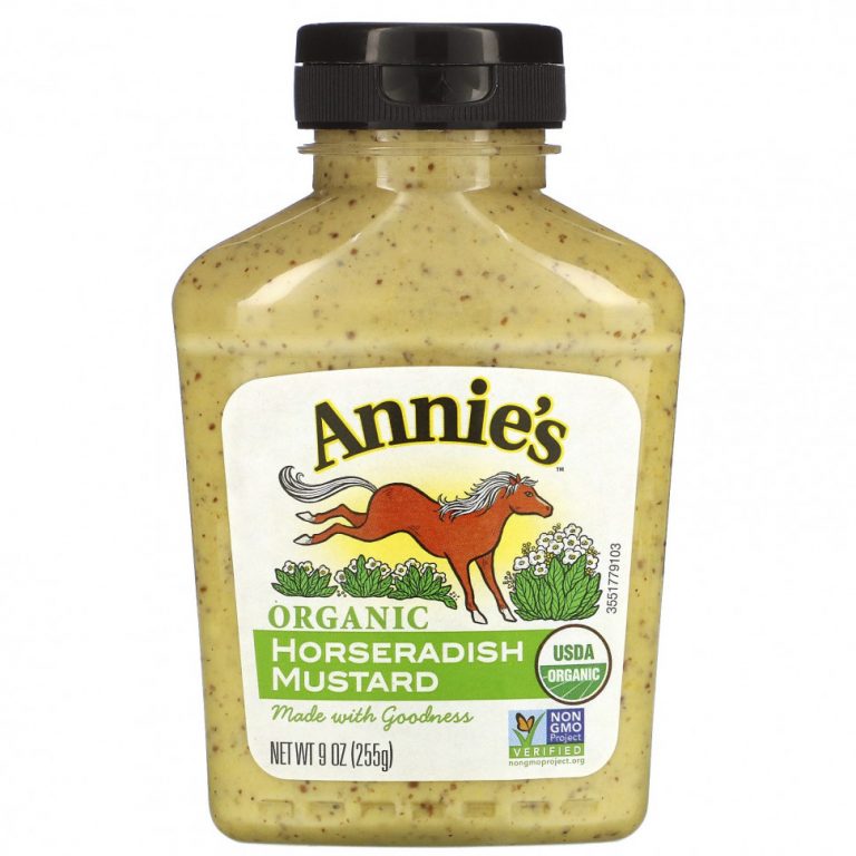 Annie’s Naturals, органический продукт, горчица с хреном, 255 г (9 унций)