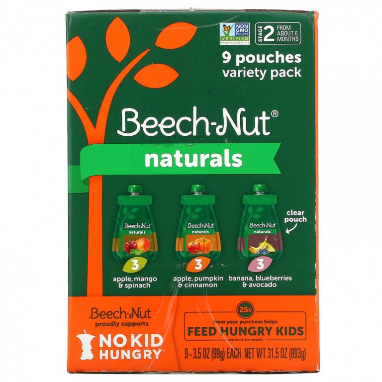 Beech-Nut, Naturals, Variety Pack, этап 2, 9 пакетиков, 99 г (3,5 унции)