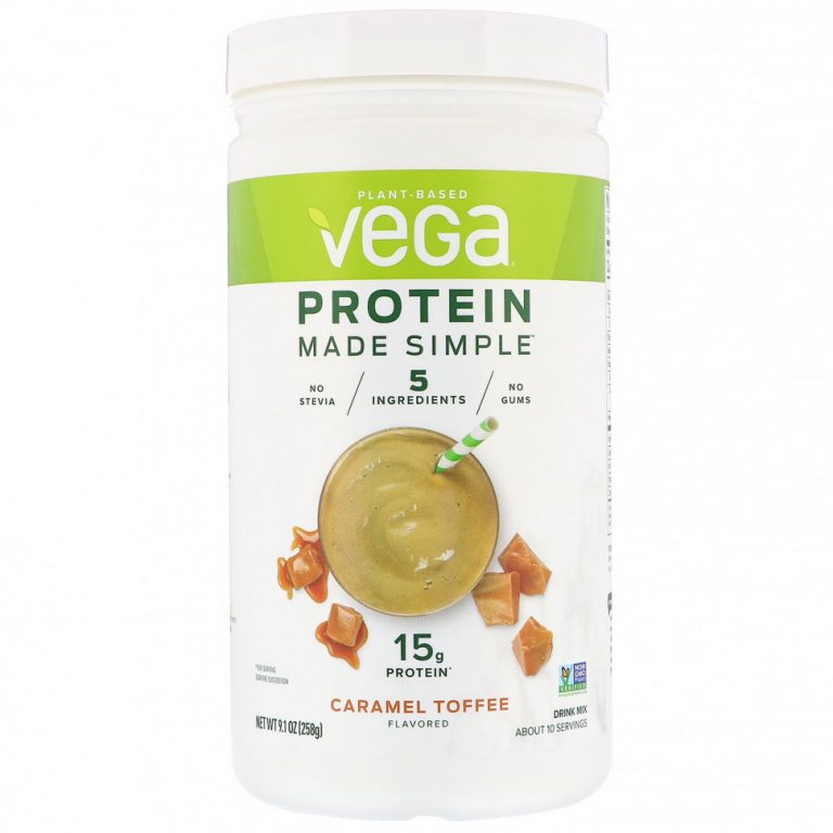 Vega, Protein Made Simple, протеин, «Карамельная ириска», 258 г (9,1 унции)