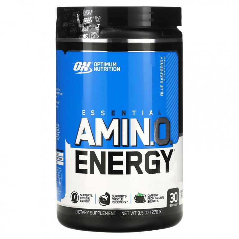 Optimum Nutrition, Essential Amin.O. Energy, голубая малина, 270 г (9,5 унций)