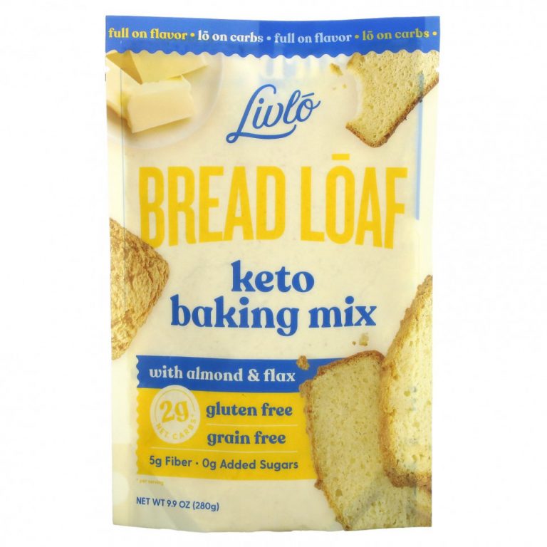 Livlo, Bread Loaf, Кето-смесь для выпечки с миндалем и льном, 9,9 унции (280 г)