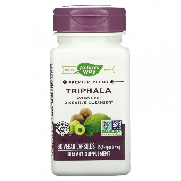 Nature’s Way, Triphala, смесь премиального качества, 500 мг, 90 вегетарианских капсул