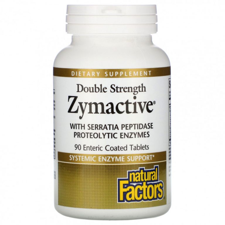 Natural Factors, Zymactive, двойная сила действия, 90 таблеток с кишечнорастворимой оболочкой