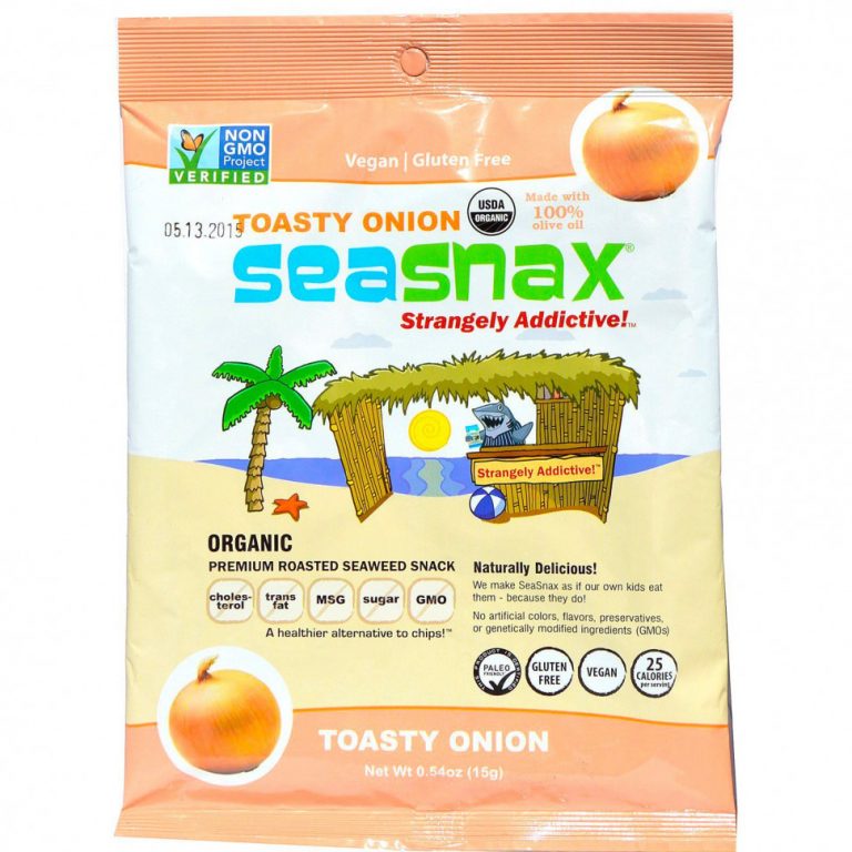 SeaSnax, Toasty Onion, Roasted Seaweed Snack, 5 sheets — .54 oz (15 g)