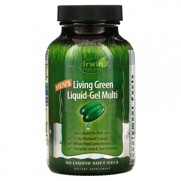 Irwin Naturals, Men’s Living Green Liquid-Gel Multi, 90 мягких желатиновых капсул с жидкостью