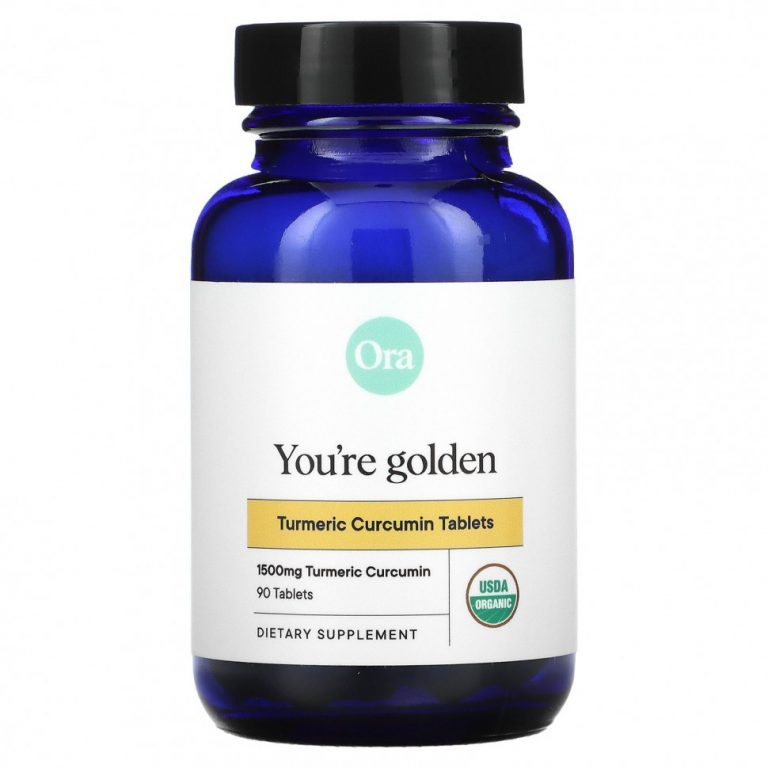 Ora, You’re Golden, Organic Turmeric Curcumin Supplement, 500 mg, 90 Organic Tablets