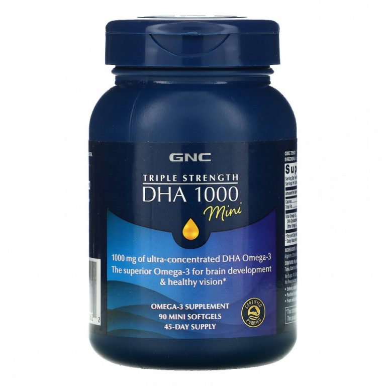 GNC, Triple Strength DHA 1000 Mini, 500 мг, 90 мягких капсул