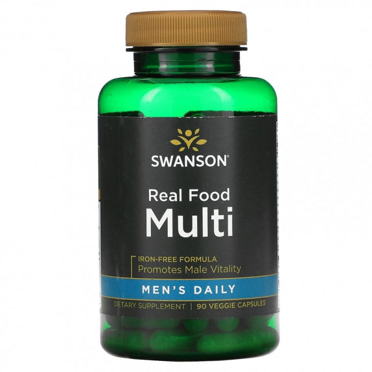 Swanson, Men’s Daily, Real Food Multi, без железа, 90 растительных капсул