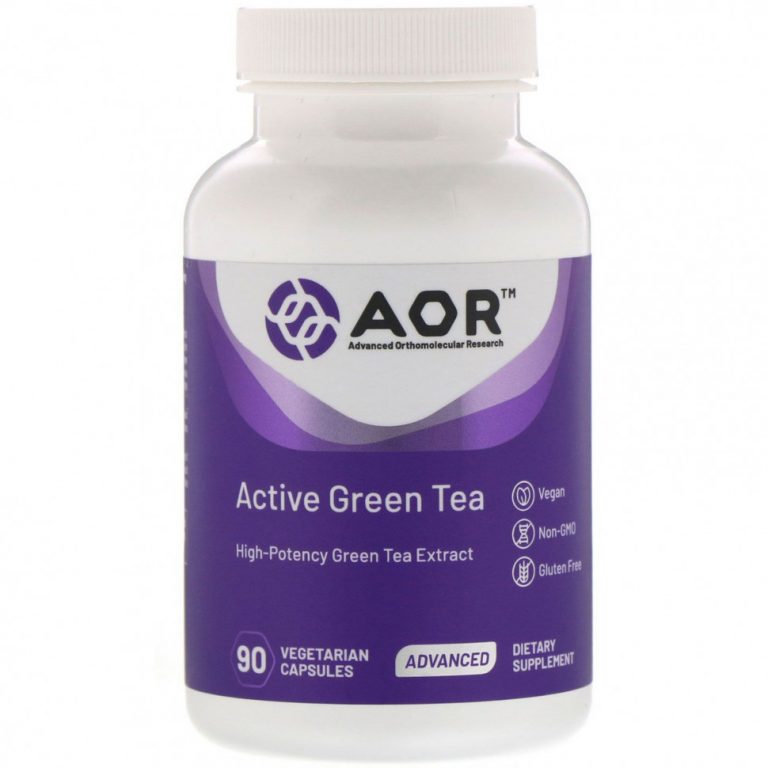 Advanced Orthomolecular Research AOR, Active Green Tea, зеленый чай, 90 растительных капсул