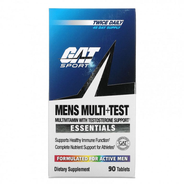 GAT, Men’s Multi+Test, мультивитаминная добавка для мужчин, повышающая уровень тестостерона, 90 таблеток