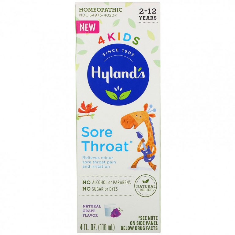 Hyland’s, 4 Kids, Sore Throat, 2-12 Years, 4 fl oz (118 ml)