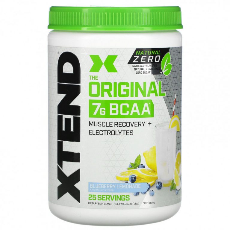 Xtend, The Original 7G BCAA, натуральный ноль, черничный лимонад, 367,5 г (13 унций)