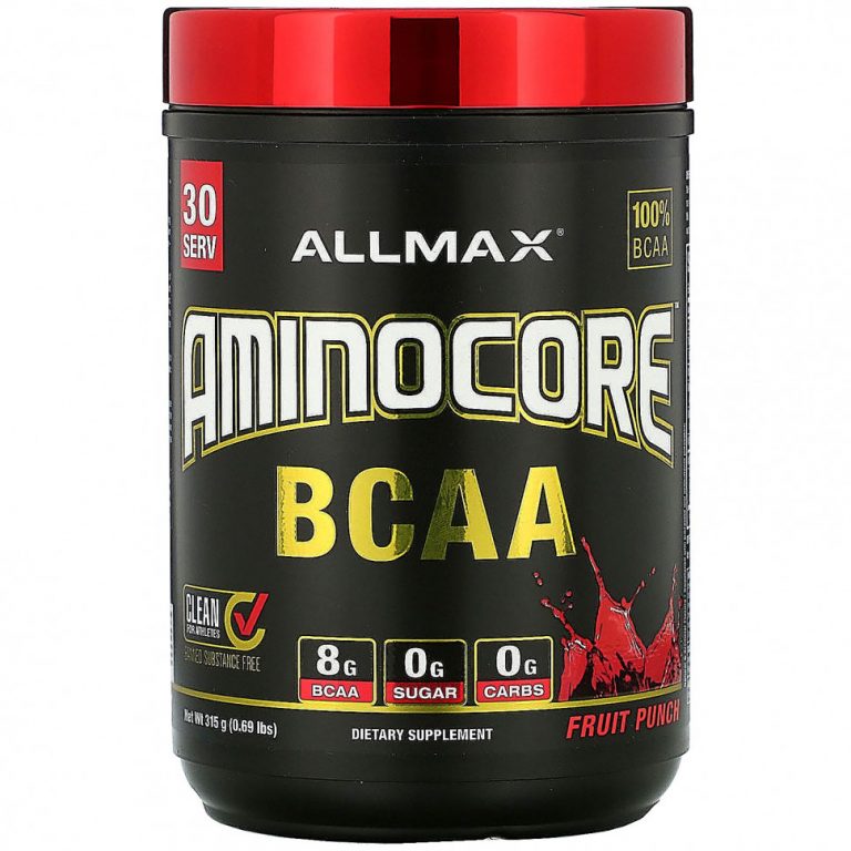 ALLMAX Nutrition, AMINOCORE BCAA, смесь для роста мышц, фруктовый пунш, 315 г (0,69 фунта)