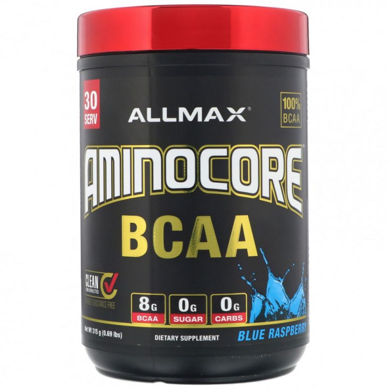 ALLMAX Nutrition, аминокислоты с разветвленной цепью AMINOCORE, голубая малина, 315 г (0,69 фунта)