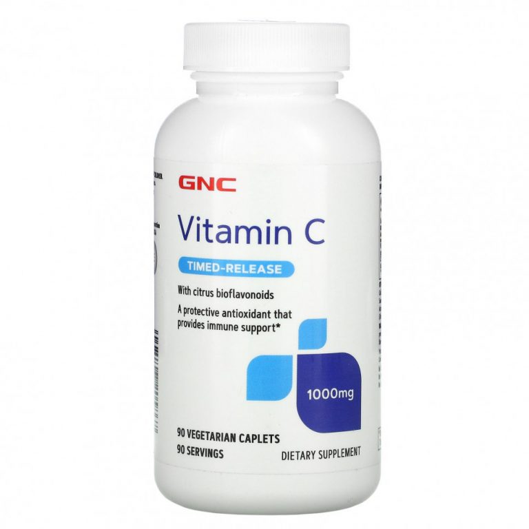 GNC, Vitamin C, Timed-Release, 1,000 mg , 90 Vegetarian Caplets