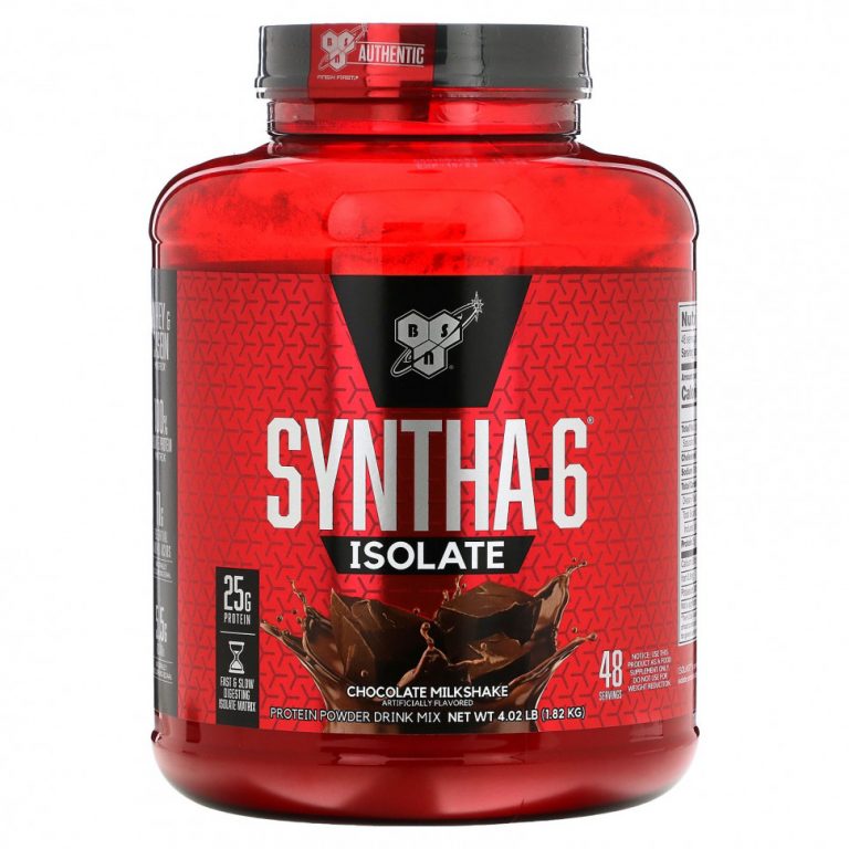 BSN, Syntha-6 Isolate, Protein Powder Drink Mix, Chocolate Milkshake, 4.02 lbs (1.82 kg)