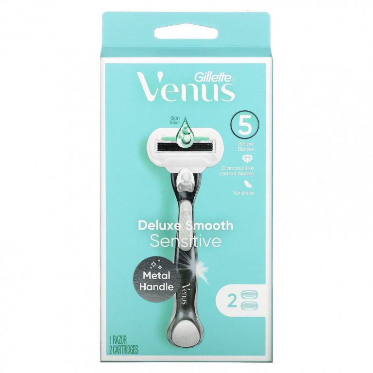 Gillette, Venus, бритва и картриджи Deluxe Smooth Sensitive« 1 бритва 2 картриджа