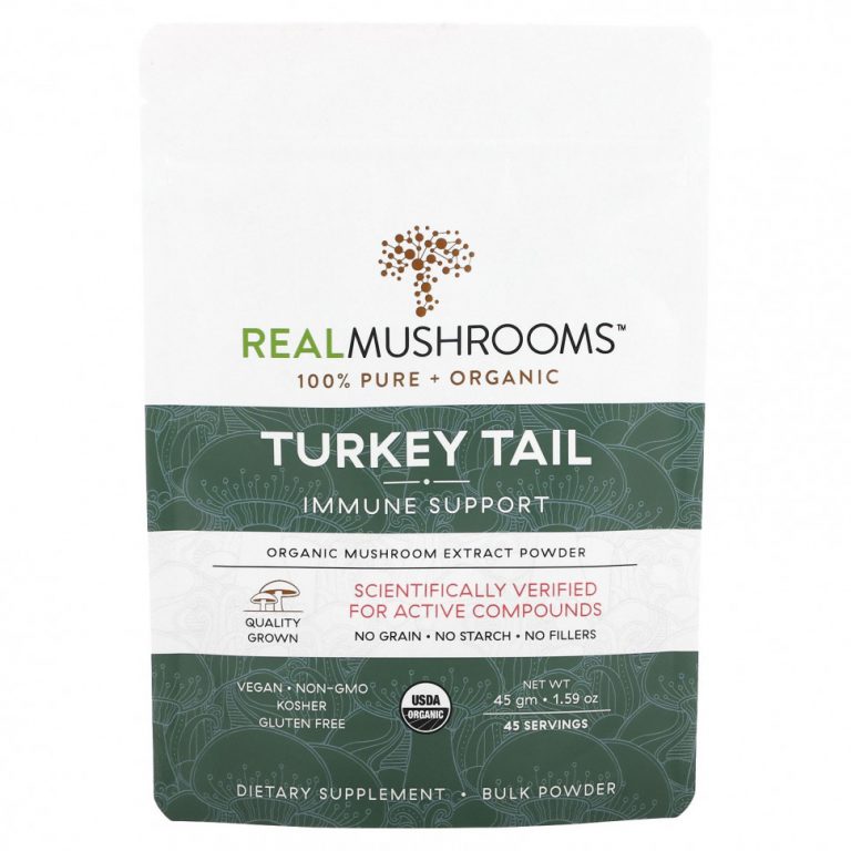 Real Mushrooms, Индейка, порошок экстракта органических грибов, 45 г (1,59 унции)