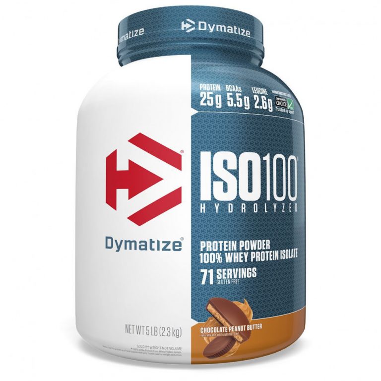 Dymatize Nutrition, ISO100, гидролизованный 100% изолят сывороточного протеина, шоколад и арахисовое масло, 2,3 кг (5 фунтов)