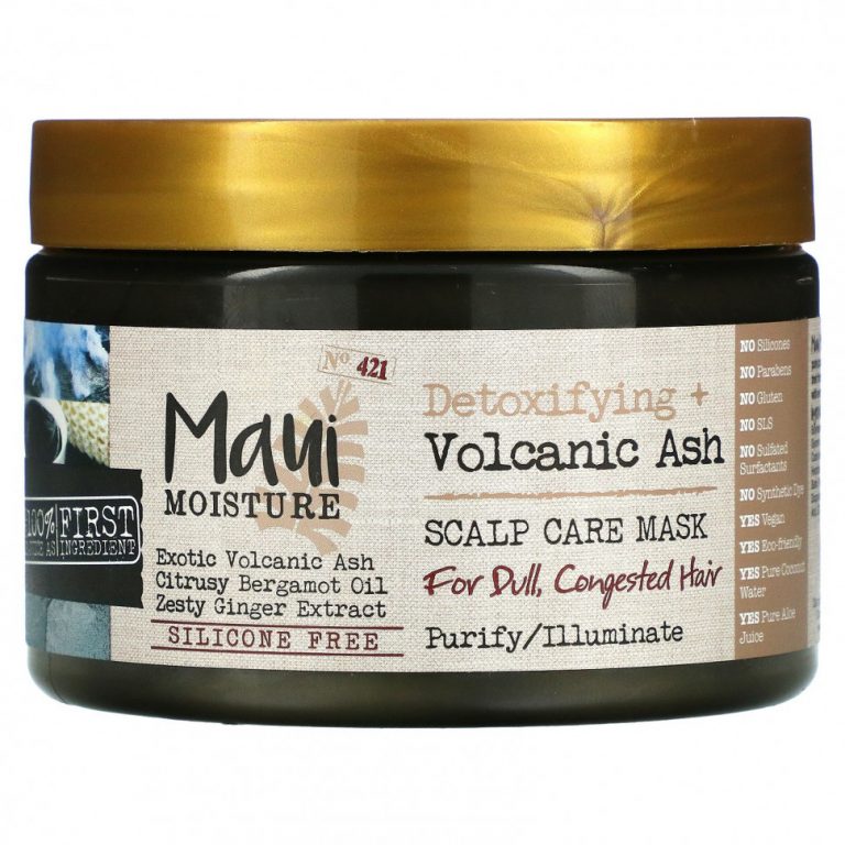 Maui Moisture, Детоксикация + вулканический пепел, маска для ухода за кожей головы, для тусклых, скопившихся волос, 340 г (12 унций)