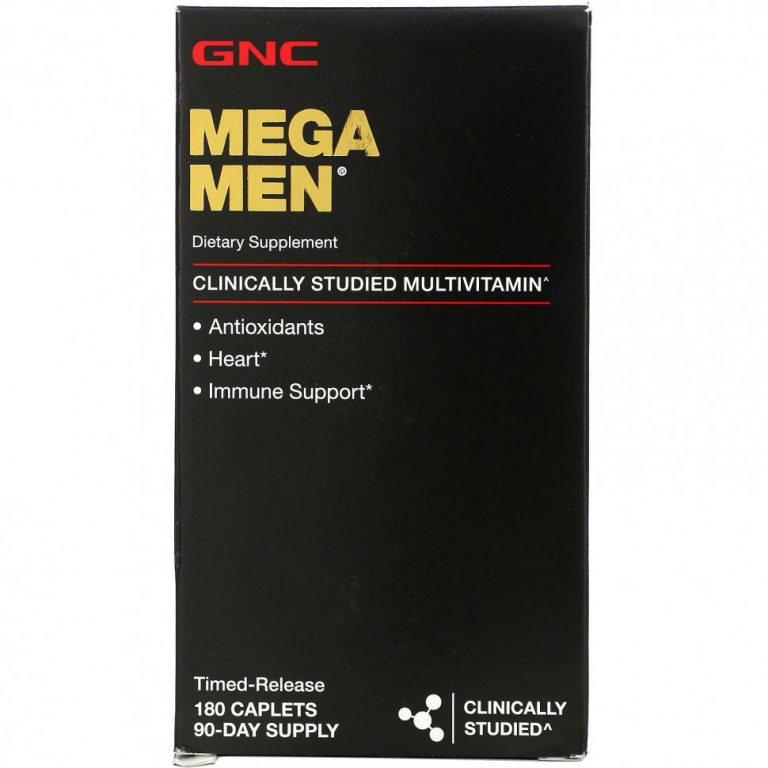 GNC, Mega Men, клинически изученные мультивитамины для мужчин, 180 капсул