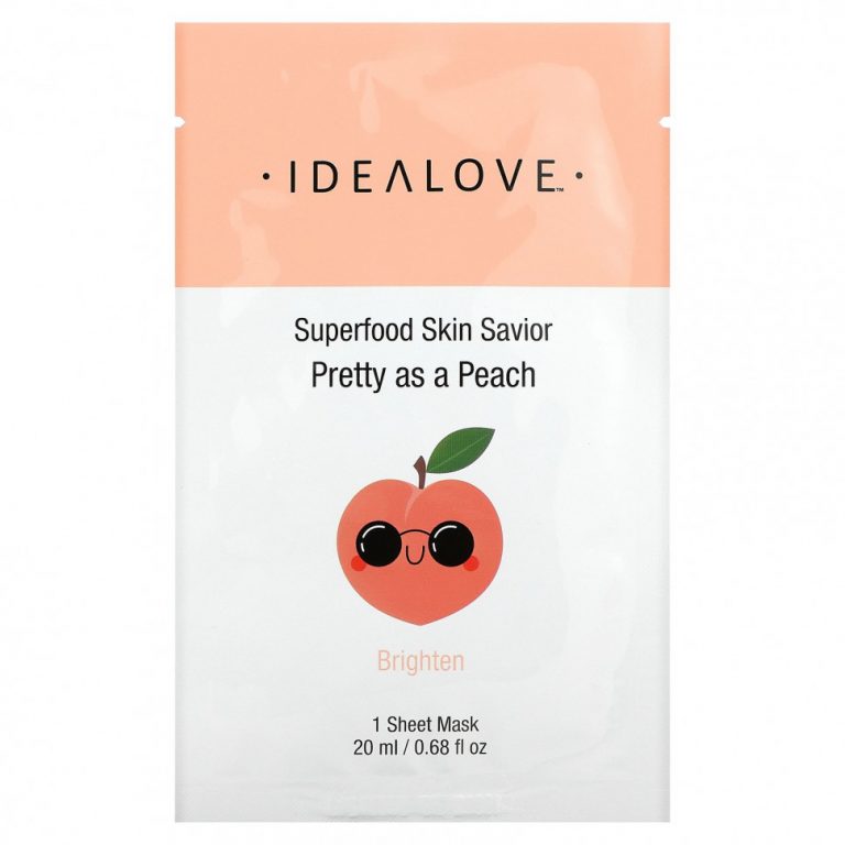 Idealove, Superfood Skin Savior, Pretty as a Peach, 1 тканевая маска, 20 мл (0,68 жидк. Унции)