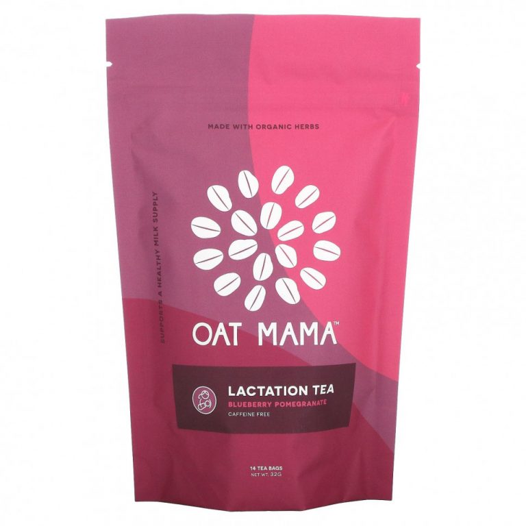 Oat Mama, Lactation Tea, голубика и гранат, без кофеина, 14 чайных пакетиков, 32 г