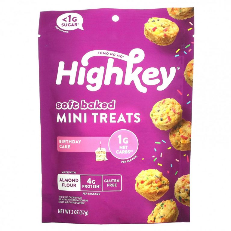 HighKey, Soft Baked Mini Treats, праздничный торт, 57 г (2 унции)