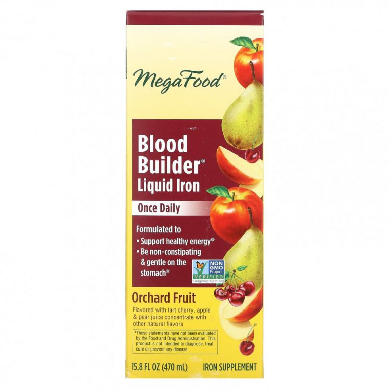 MegaFood, Blood Builder Liquid Iron, Once Daily, Orchard Fruit, 470 мл (15,8 жидк. Унции)