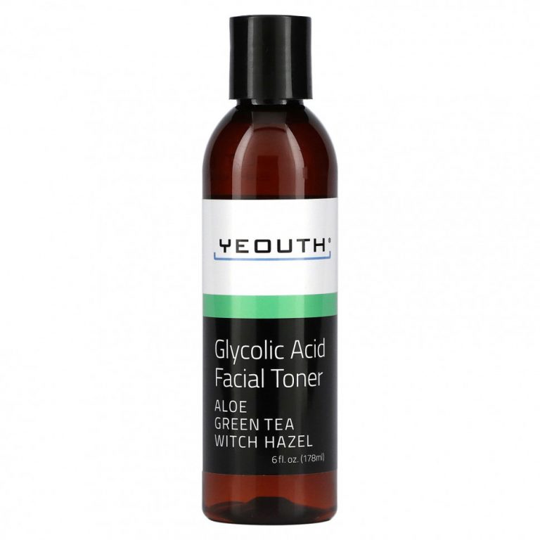 Yeouth, Glycolic Acid Facial Toner, Aloe Green Tea Witch Hazel, 6 fl oz (178 ml)