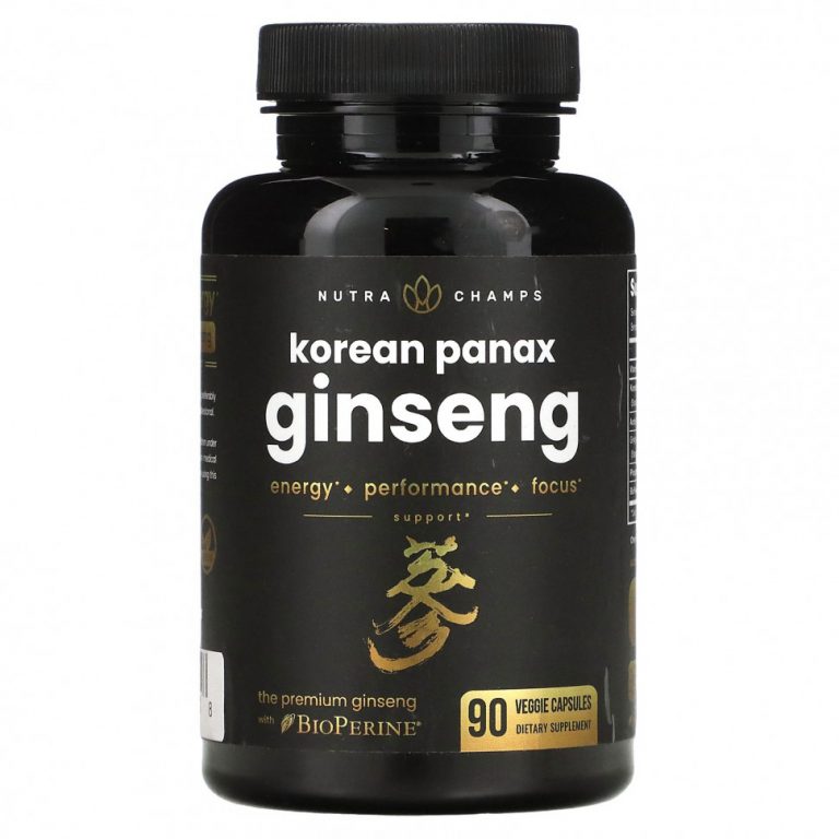 NutraChamps, Korean Panax Ginseng« 90 растительных капсул