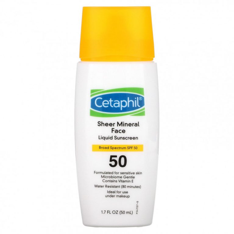 Cetaphil, Минеральное жидкое солнцезащитное средство для лица, SPF 50, 50 мл (1,7 жидк. Унции)