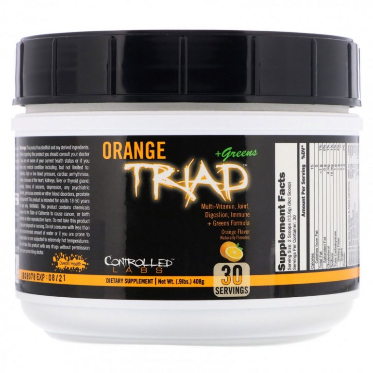 Controlled Labs, Orange Triad + Greens, апельсиновый вкус, 408 г (0,9 фунта)