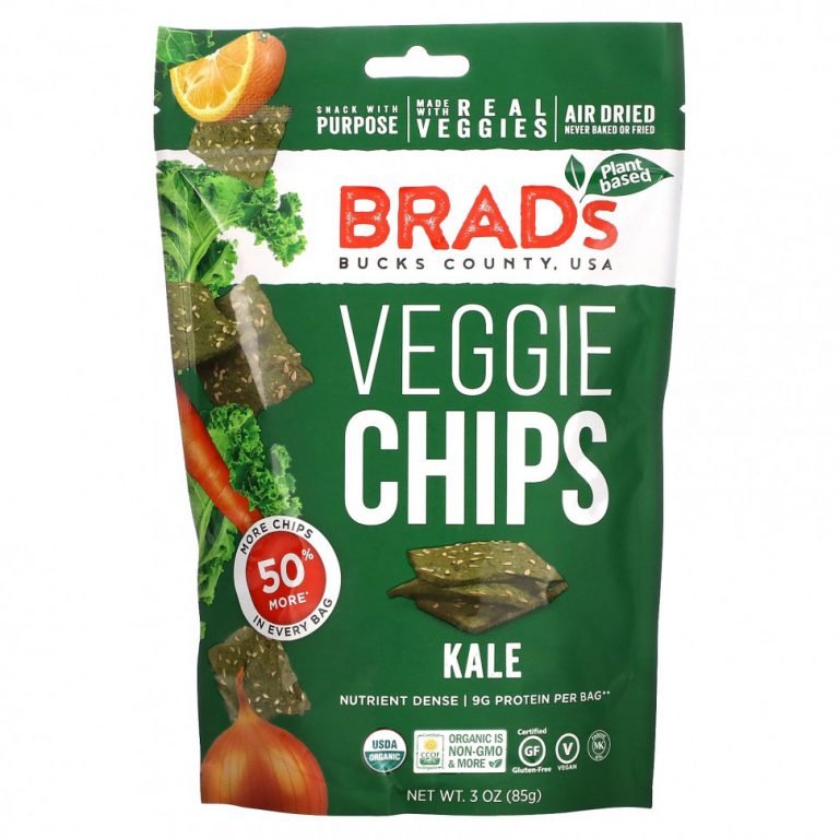 Brad’s Plant Based, Вегетарианские чипсы, кудрявая капуста, 85 г (3 унции)