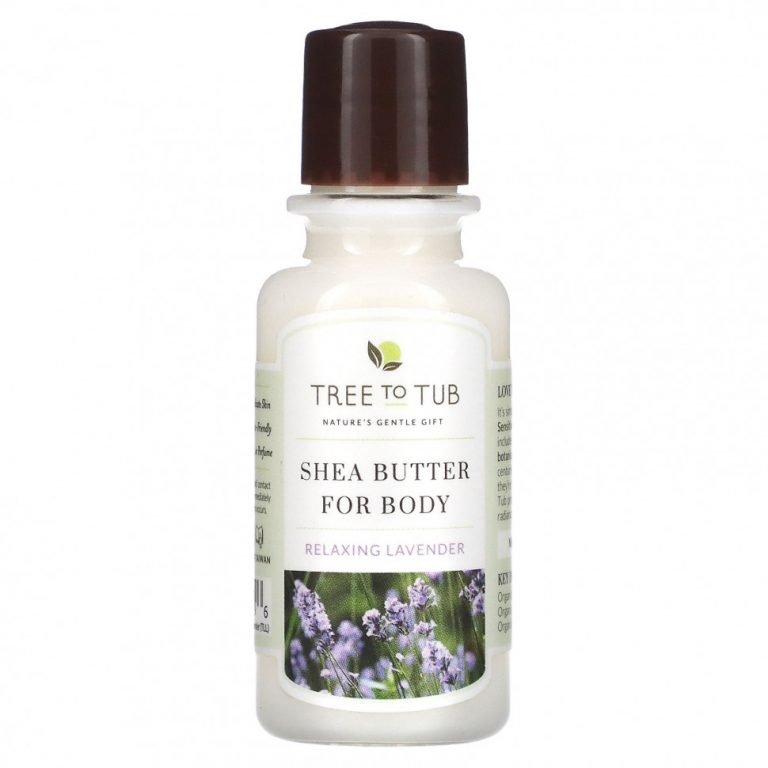 Tree To Tub, Shea Butter Moisturizing Body Lotion, Non-Greasy, Hydrating for Dry, Sensitive Skin, Lavender, 3 fl oz