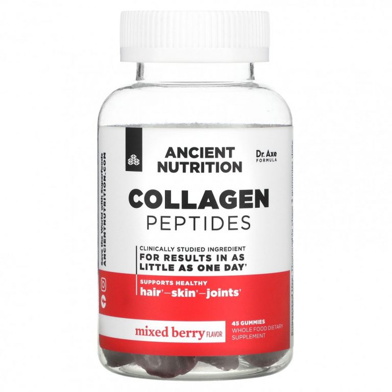 Dr. Axe / Ancient Nutrition, Collagen Peptides, Mixed Berry, 45 Gummies