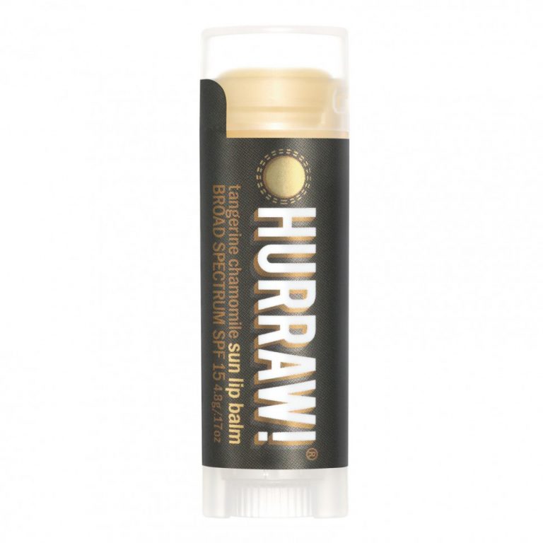 Hurraw! Balm, солнцезащитный бальзам для губ, SPF 15, мандарин и ромашка, 4,8 г (0,17 унции)