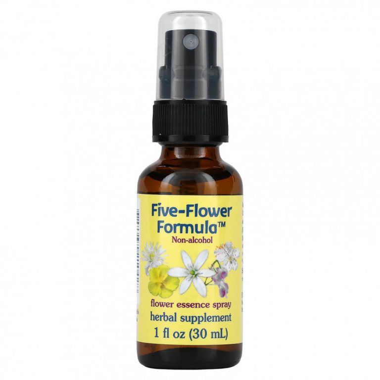 Flower Essence Services, Five-Flower Formula, Спрей с цветочной эссенцией, не содержит спирта, 1 ж. унций (30 мл)