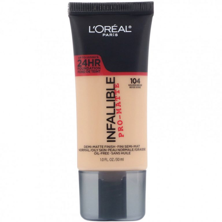 L’Oreal, Тональная основа Infallible Pro-Matte, оттенок Golden Beige 104, 30 мл